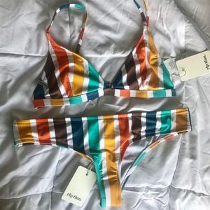 Rhythm Zimbabwe Bikini Top and Bottoms in Tangelo